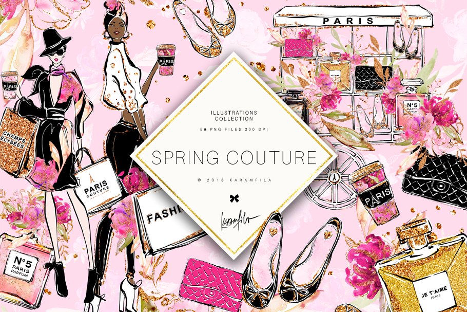 Spring Fashion Clipart ~ Illustrations ~ Creative Market.