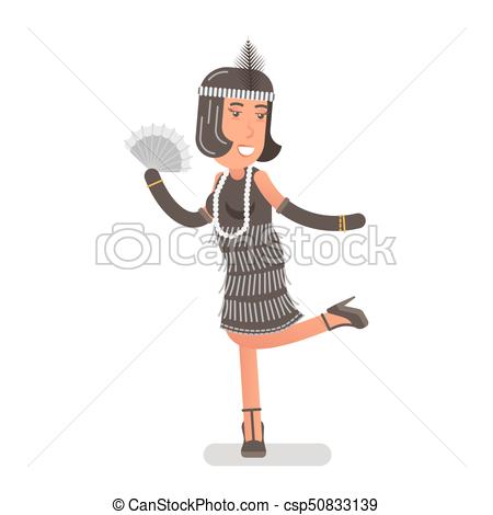 Flapper girl illustration.