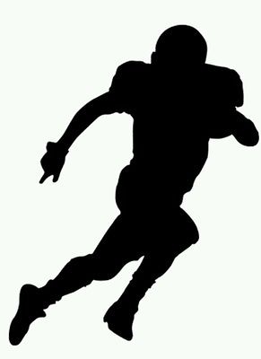 American Football Player Silhouette Black Vinyl Art Wall Decal.