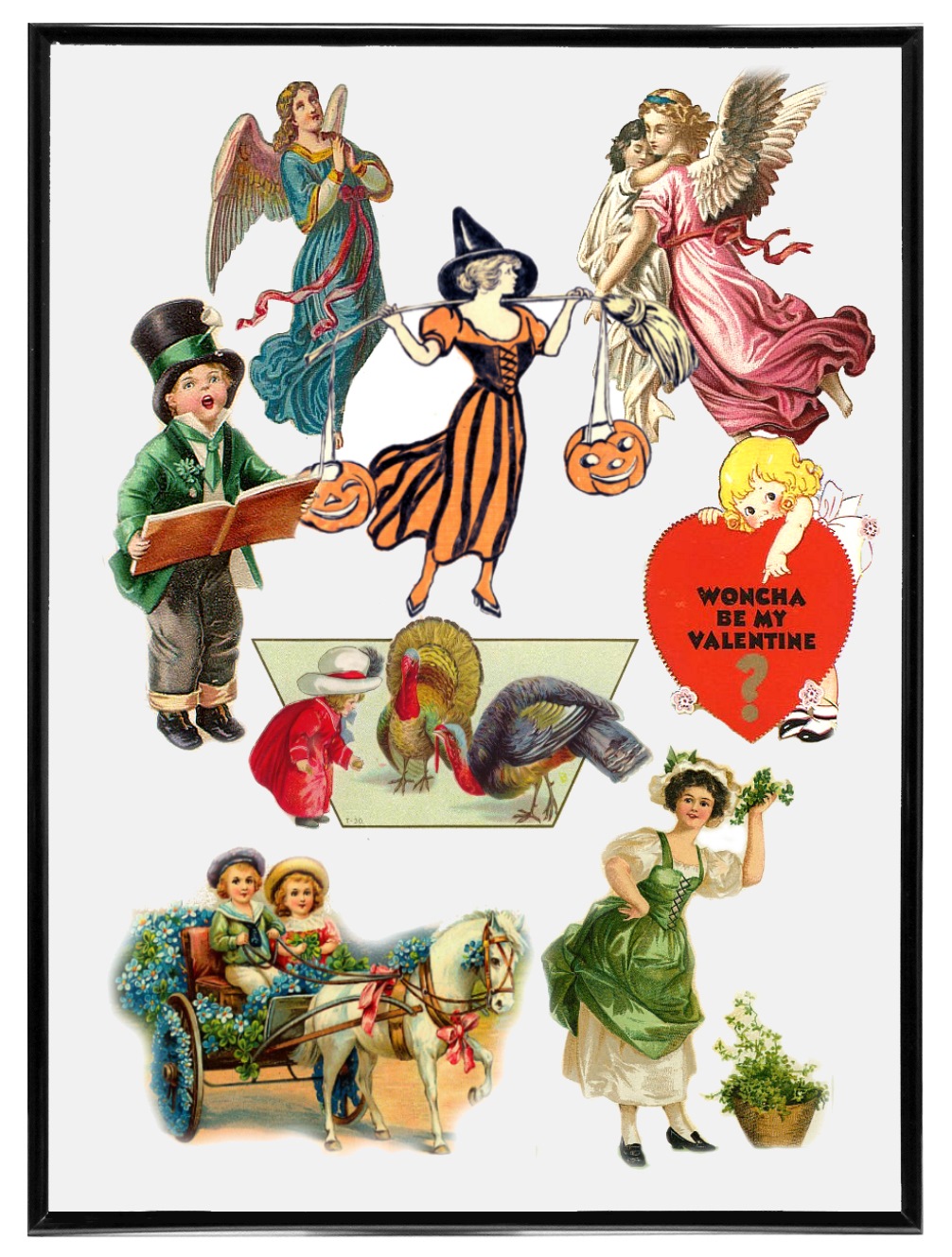 Victorian Holiday Clip Art.