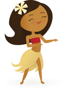 Animated Hula Girl Clipart.