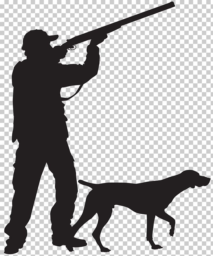 Hunting dog Silhouette Hunting dog , Hunter with Dog.