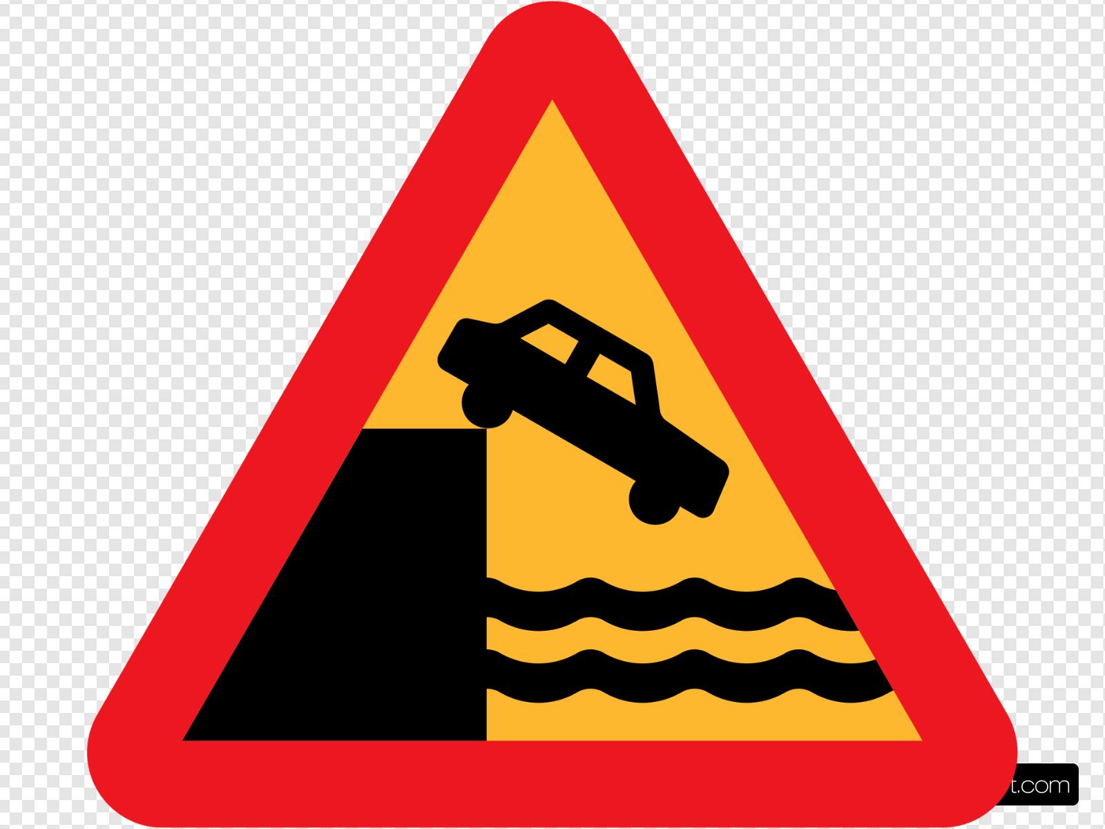 Caution Dont Drive Over A Cliff Into The Ocean Clip art.