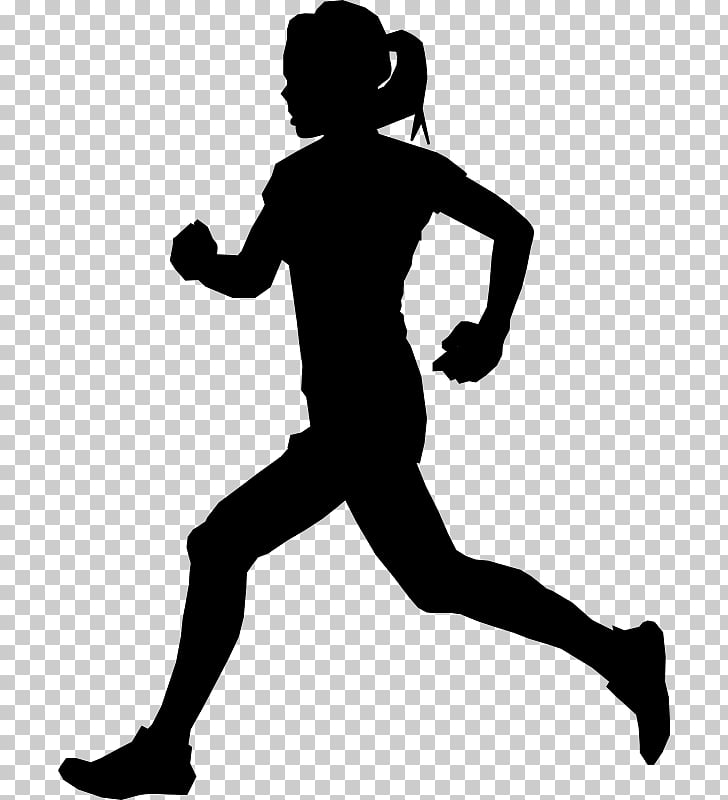 Silhouette , jogging PNG clipart.