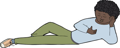 Boy Lying Down Clipart.