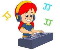 Girl Playing Music Clipart.