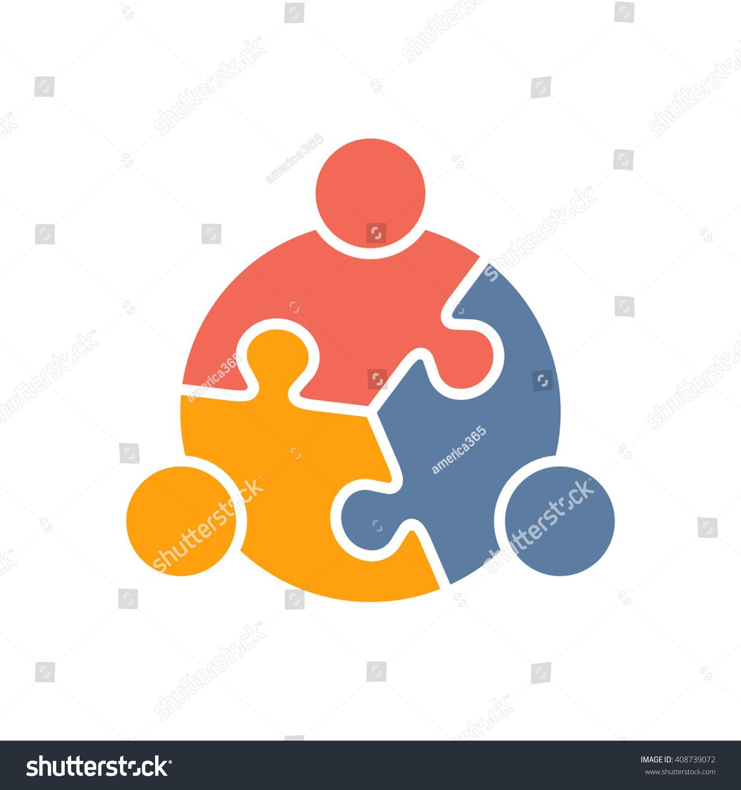 Teamwork People puzzle three pieces #people #social.