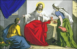 Jesus Christ With Mary And Martha Clip Art Download.