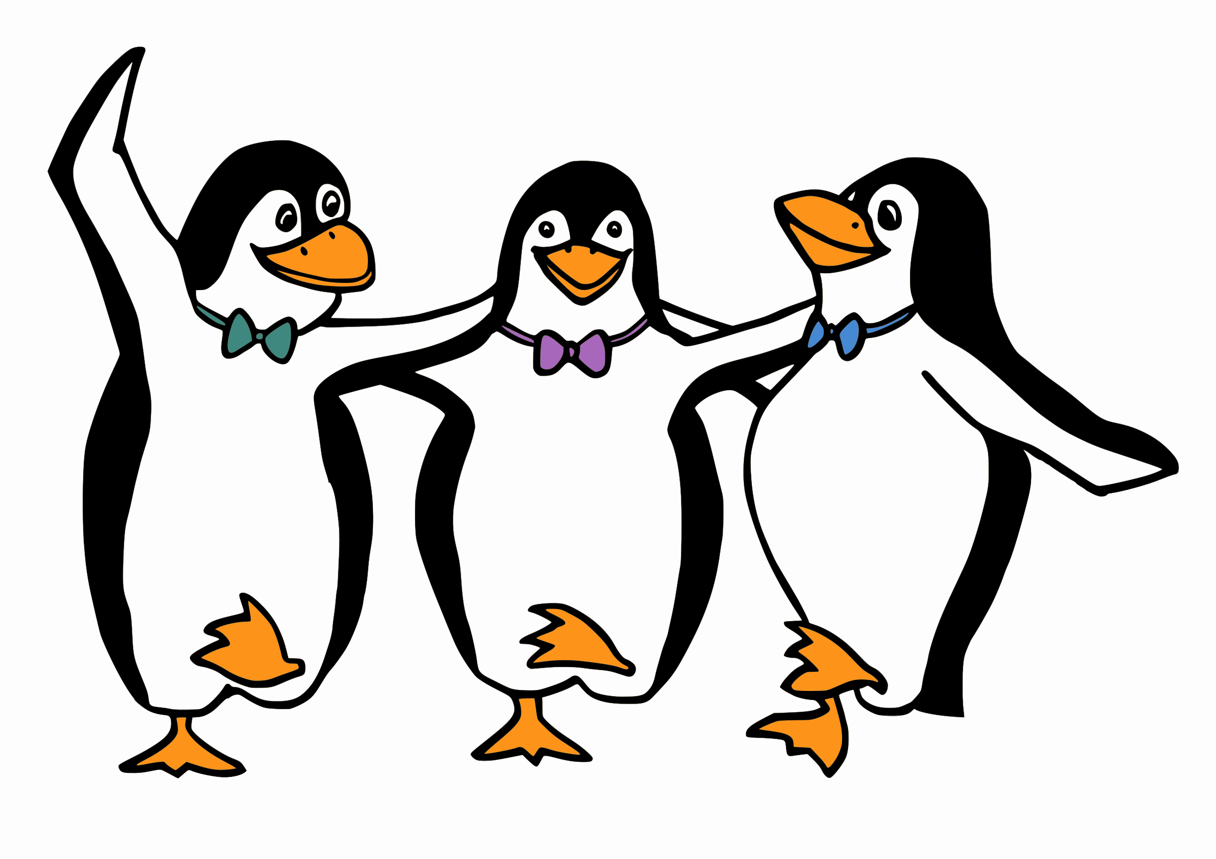 1168 Penguins free clipart.