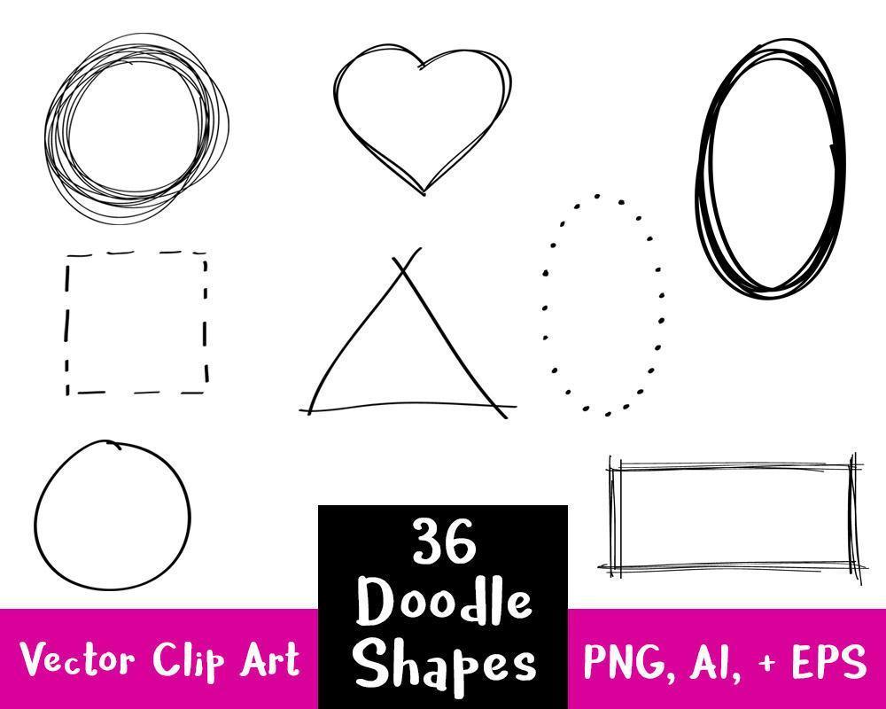 36 Doodle Clipart Shapes Clipart.