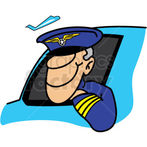 cartoon pilot clipart. Royalty.