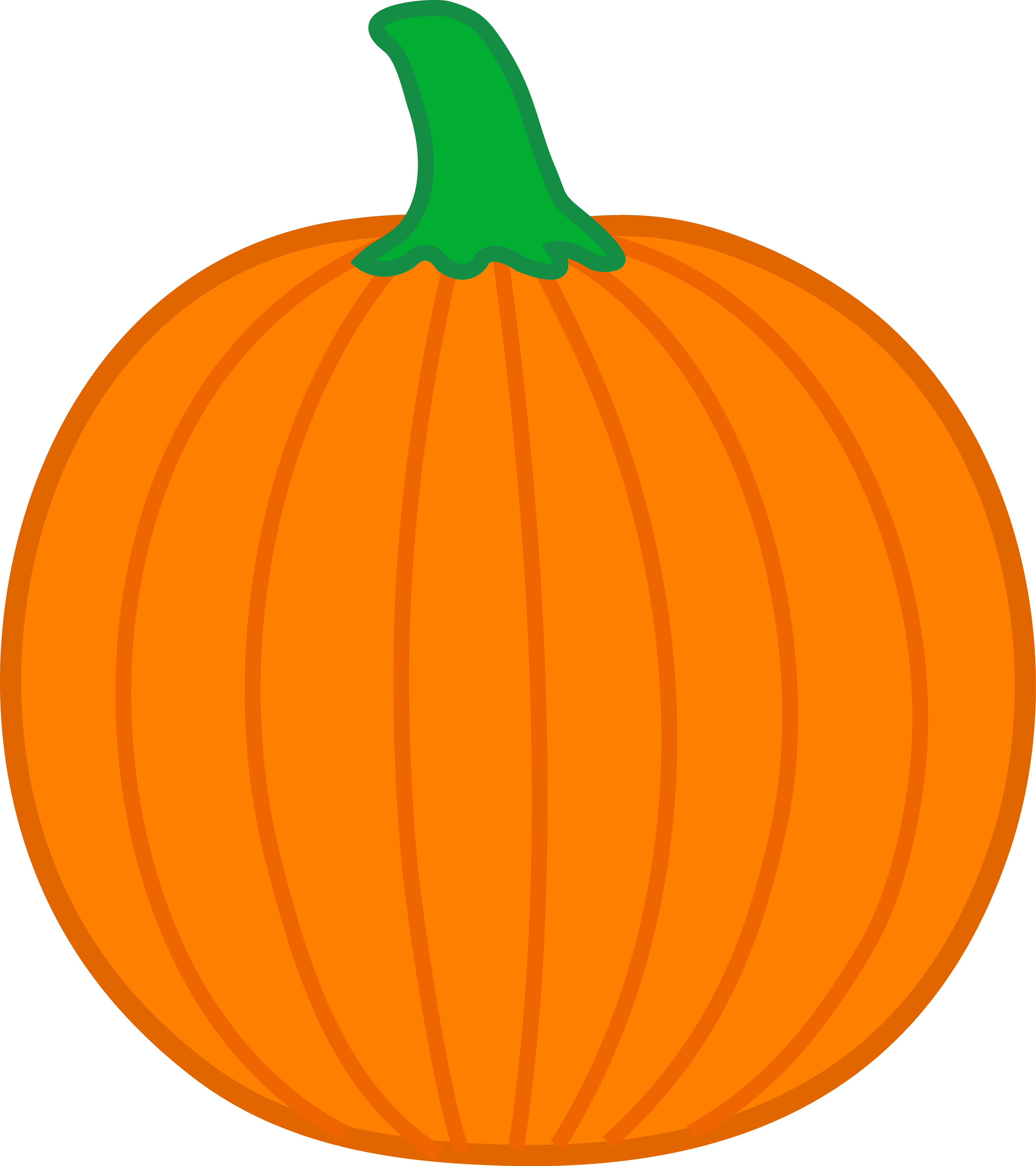 Simple Orange Halloween Pumpkin.