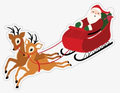 Free Santa In Sleigh Clip Art with No Background.