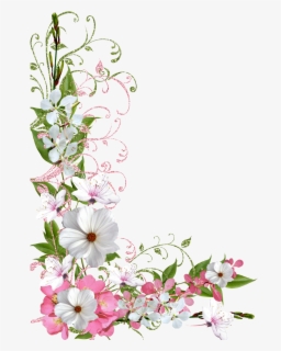 Free Spring Flower Border Clip Art with No Background.