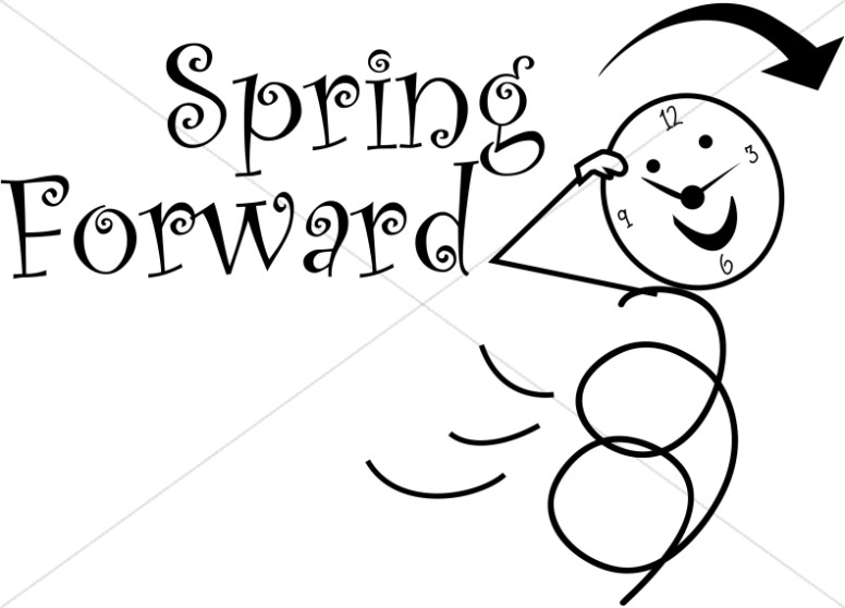 Spring Forward Daylight Savings Stick Figure.