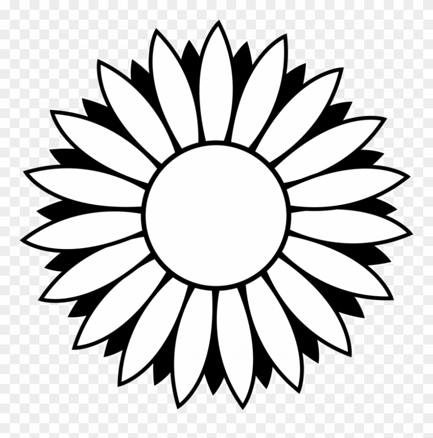 Sunflowers Clip Art Black And White.