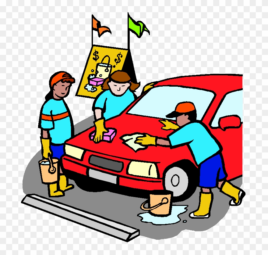 Boy Clipart Washing Car.