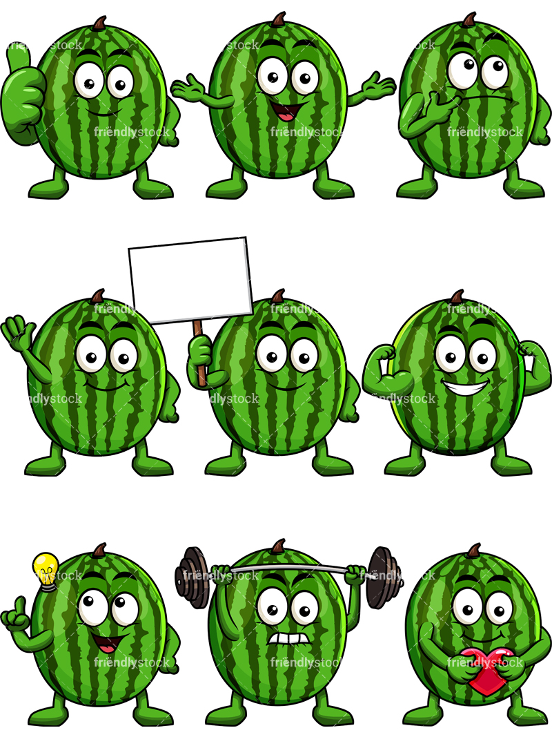 Watermelon Mascot Collection.