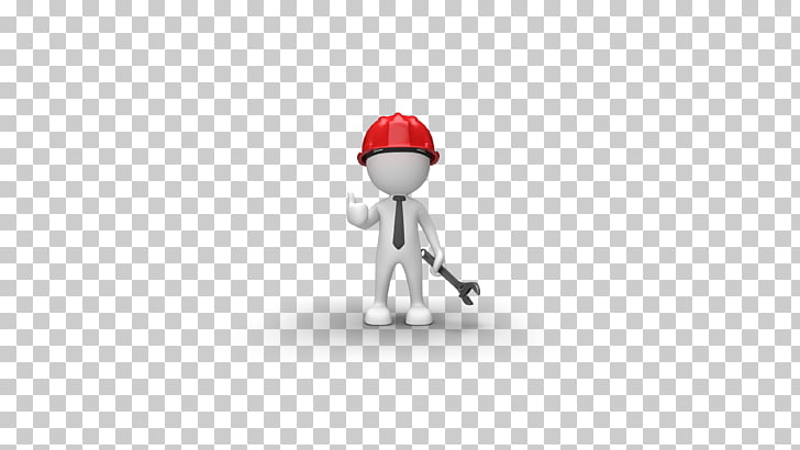 White maintenance workman wearing a helmet PNG clipart.