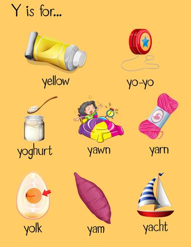 Many words begin with letter Y.