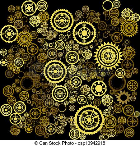 Vector Clip Art of abstract clockwork background.