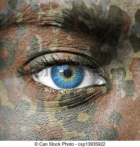 Clip Art of Extreme close up of soldiers eye csp13935922.