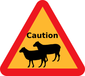 Cloned Sheep Caution Sign Clip Art at Clker.com.