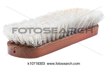 Stock Photo of old wooden clothes brush k10718303.