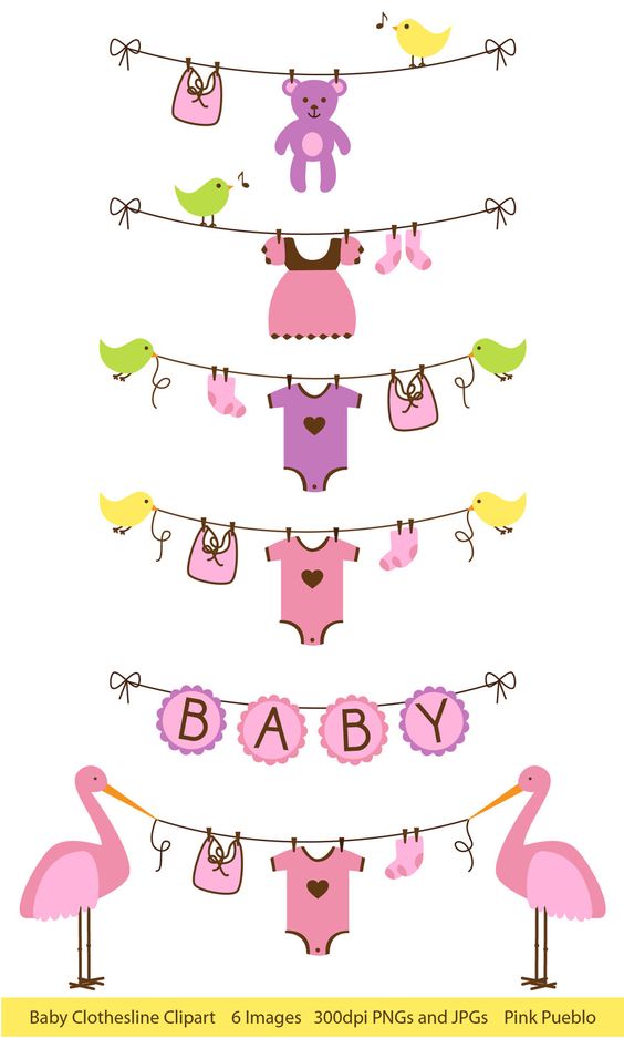 Free Baby Clothesline Clipart.