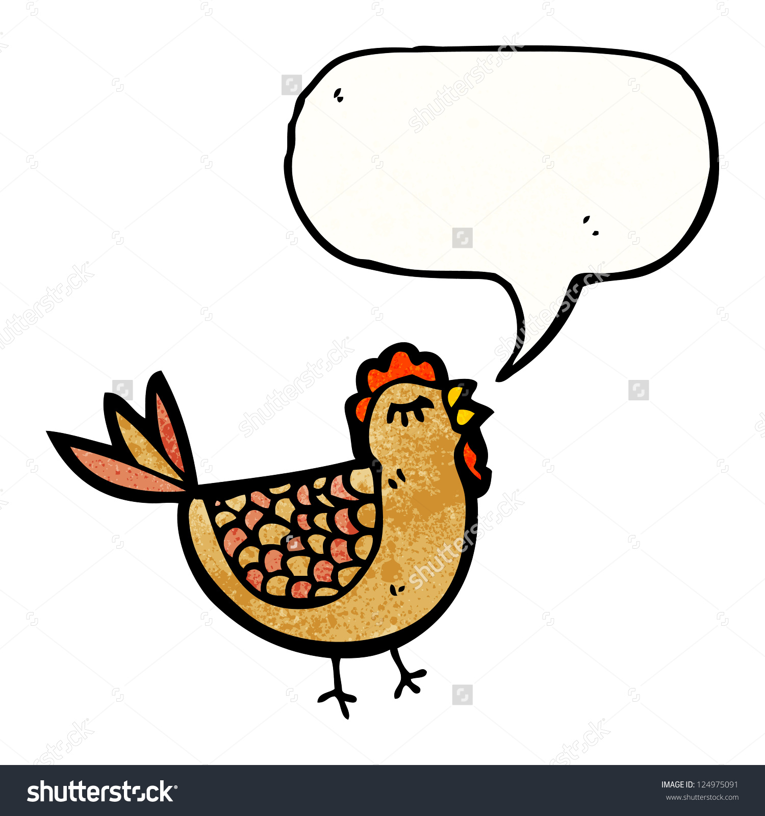 Cartoon Clucking Hen Stock Vector 124975091.