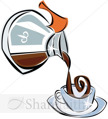 Pouring coffee pot clipart.