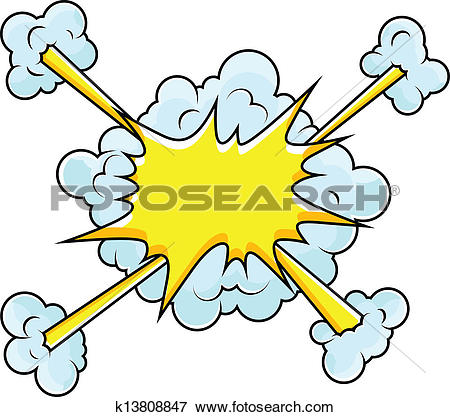 Clipart of Comic Clouds Bursting Vector k13808875.