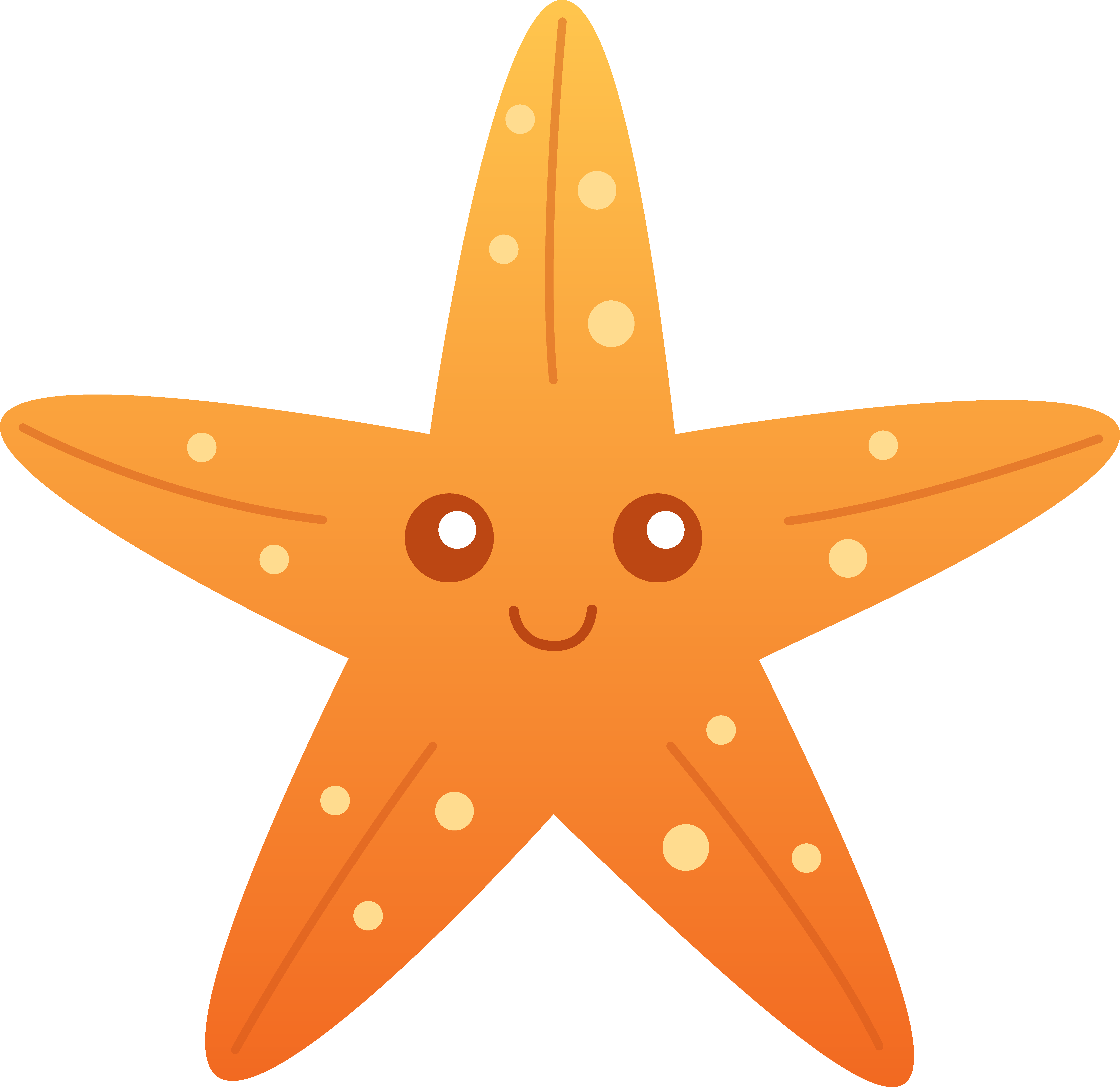 Realistic sea star clipart.