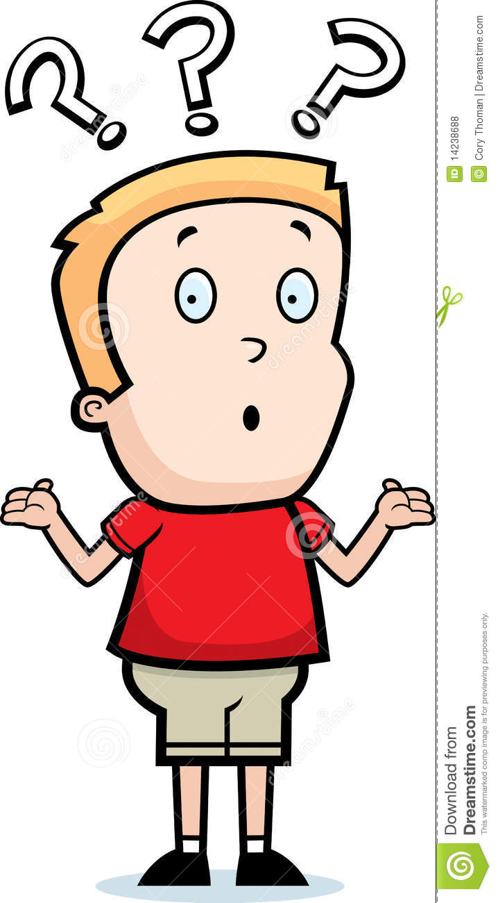 Puzzled student clipart.