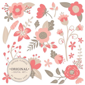 Premium Vintage Floral Clipart & Flower Vectors.