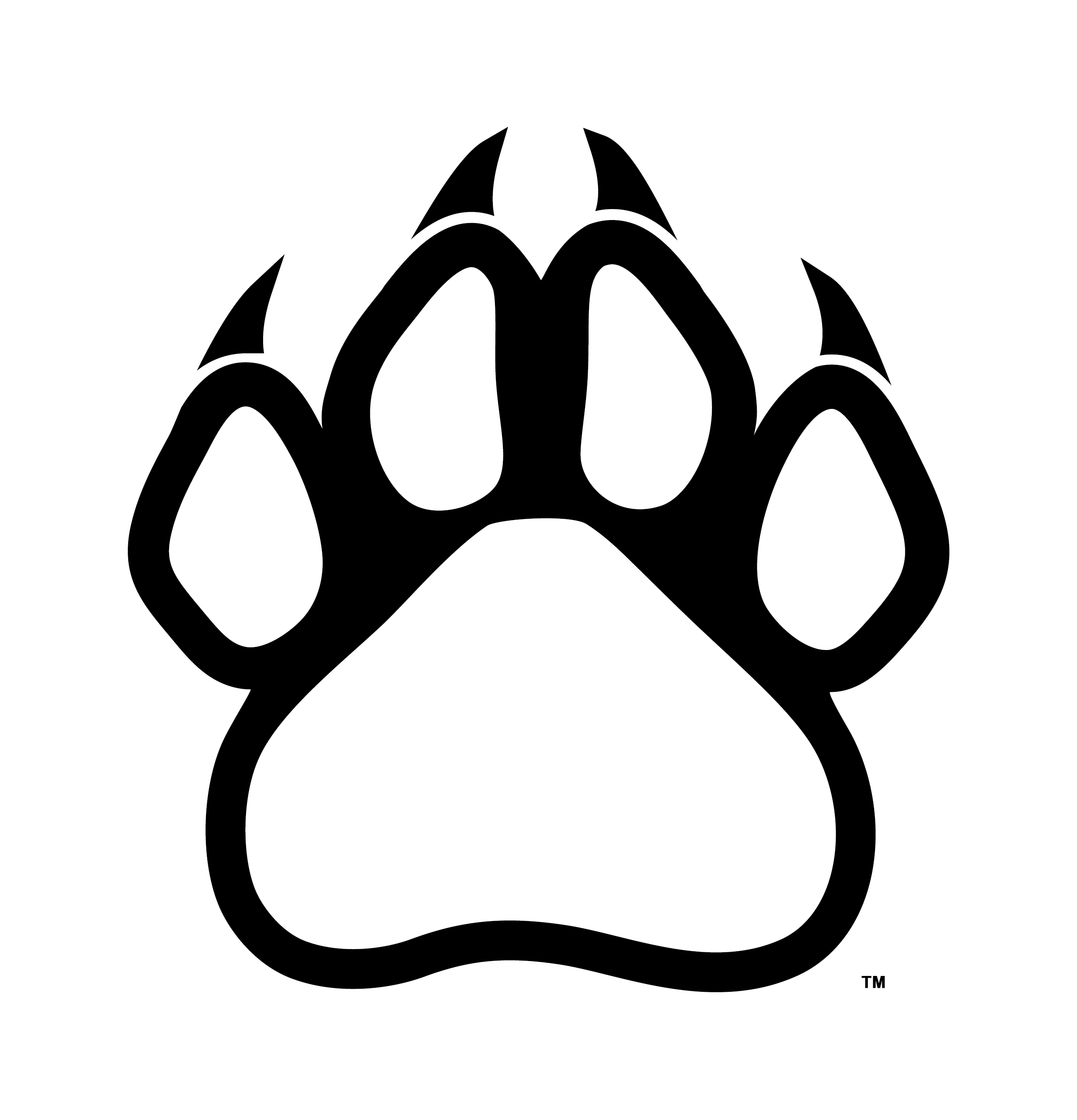 Cougar paw print clipart.