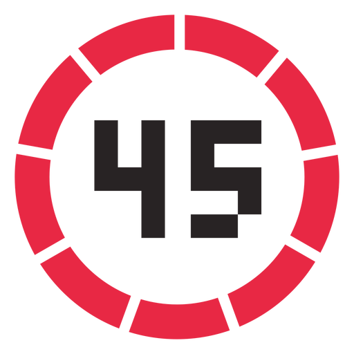 45 minutes counter icon.