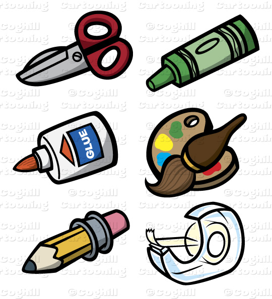 Art & Craft Tools Stock Illustration Cartoon Clipart.