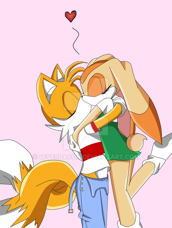 Tails and cream kissing by 4everbacon on DeviantArt.