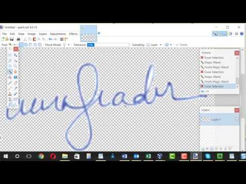 Create signature image with transparent background.