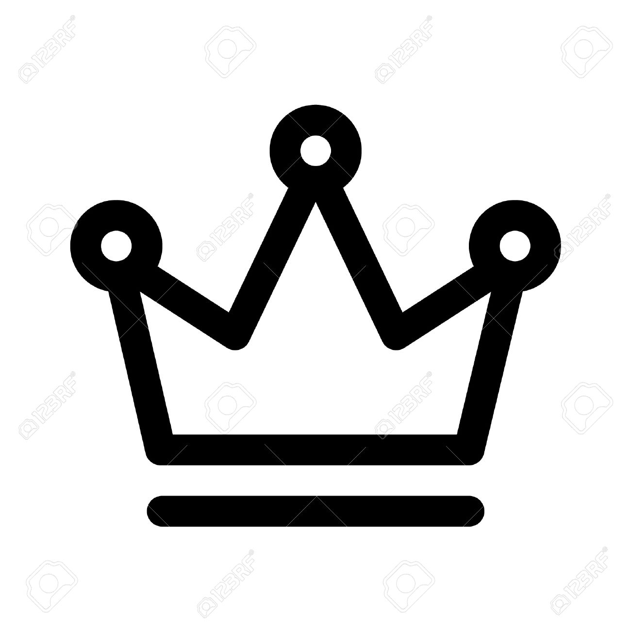 Crown Of The King Line Art Icon For Apps And Websites Royalty Free.