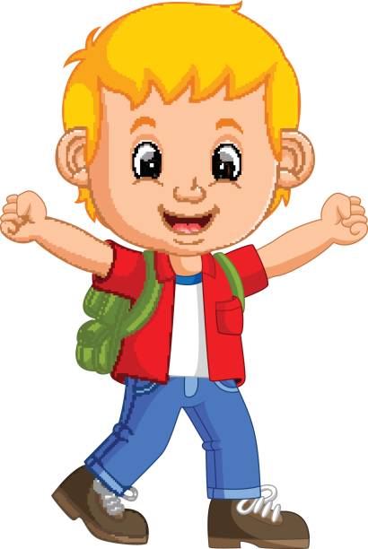 Illustration of Cute boy go to school » Clipart Station.