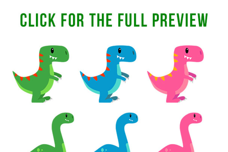 Cute Dinosaur Clipart, Dino Clipart, T.