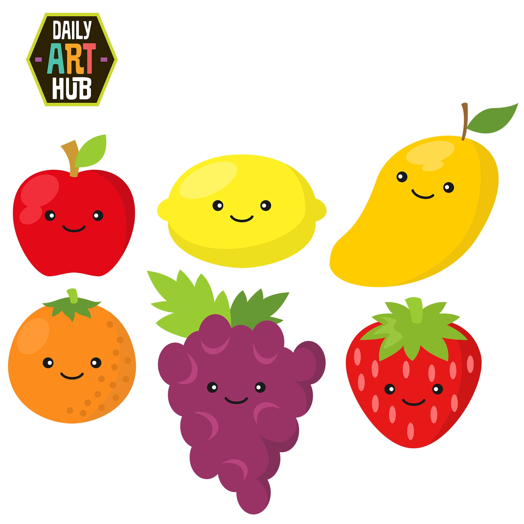 Kawaii Fruit Clip Art.