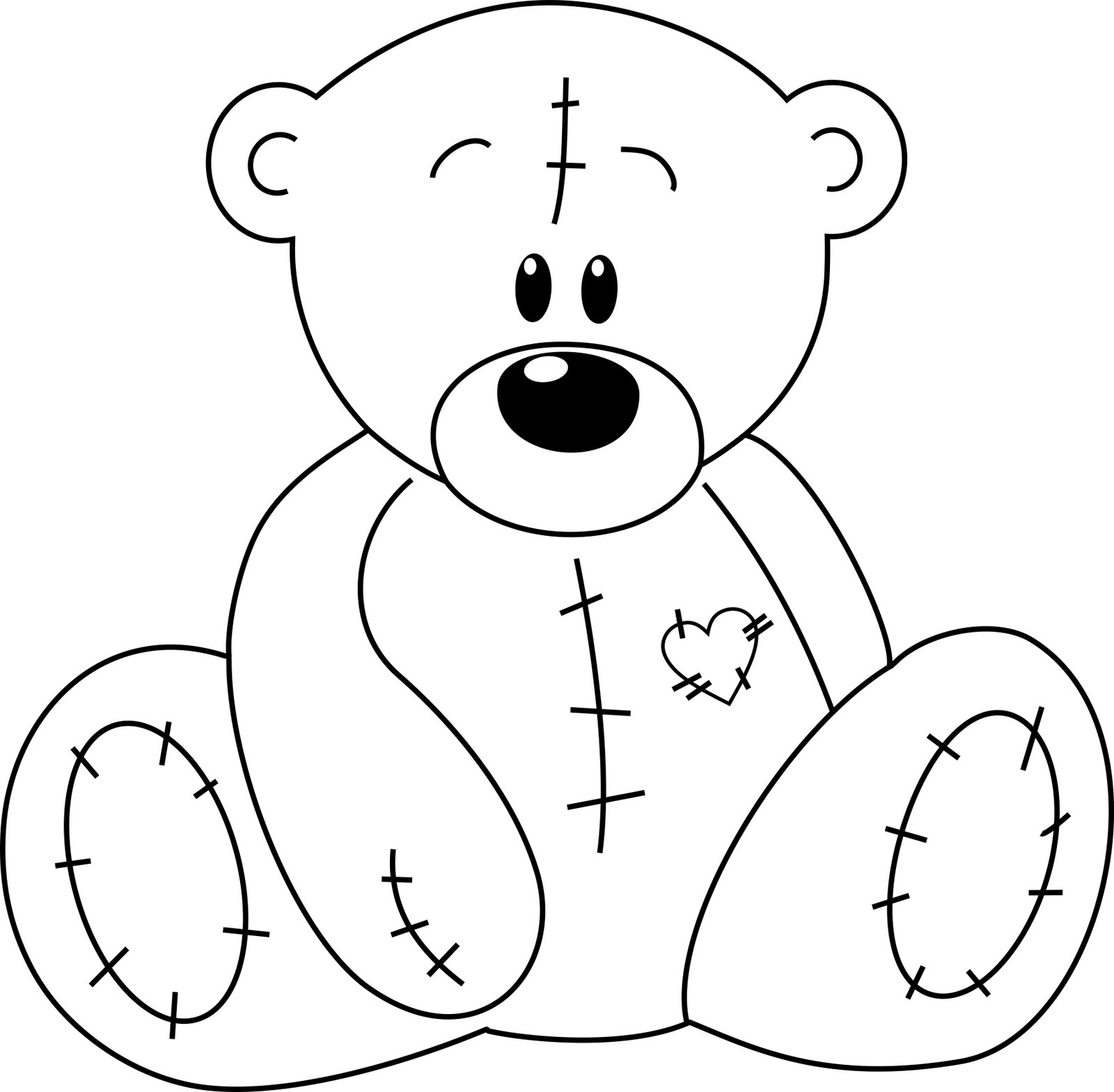 Outline Of Teddy Bear.