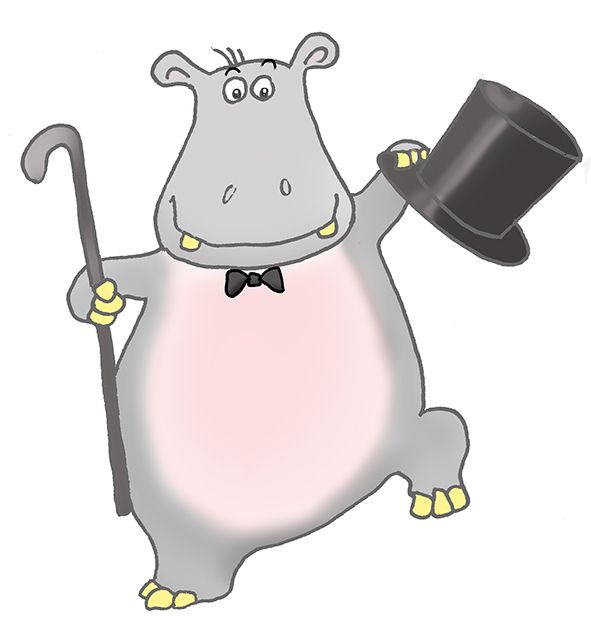 Dancing Hippo Clipart.