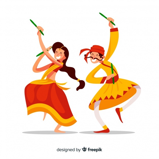 Free Dandiya dancers SVG DXF EPS PNG.