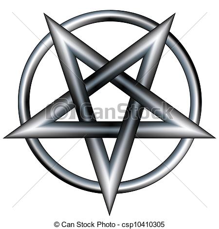 Vector Clipart of Metal pentagram vector.