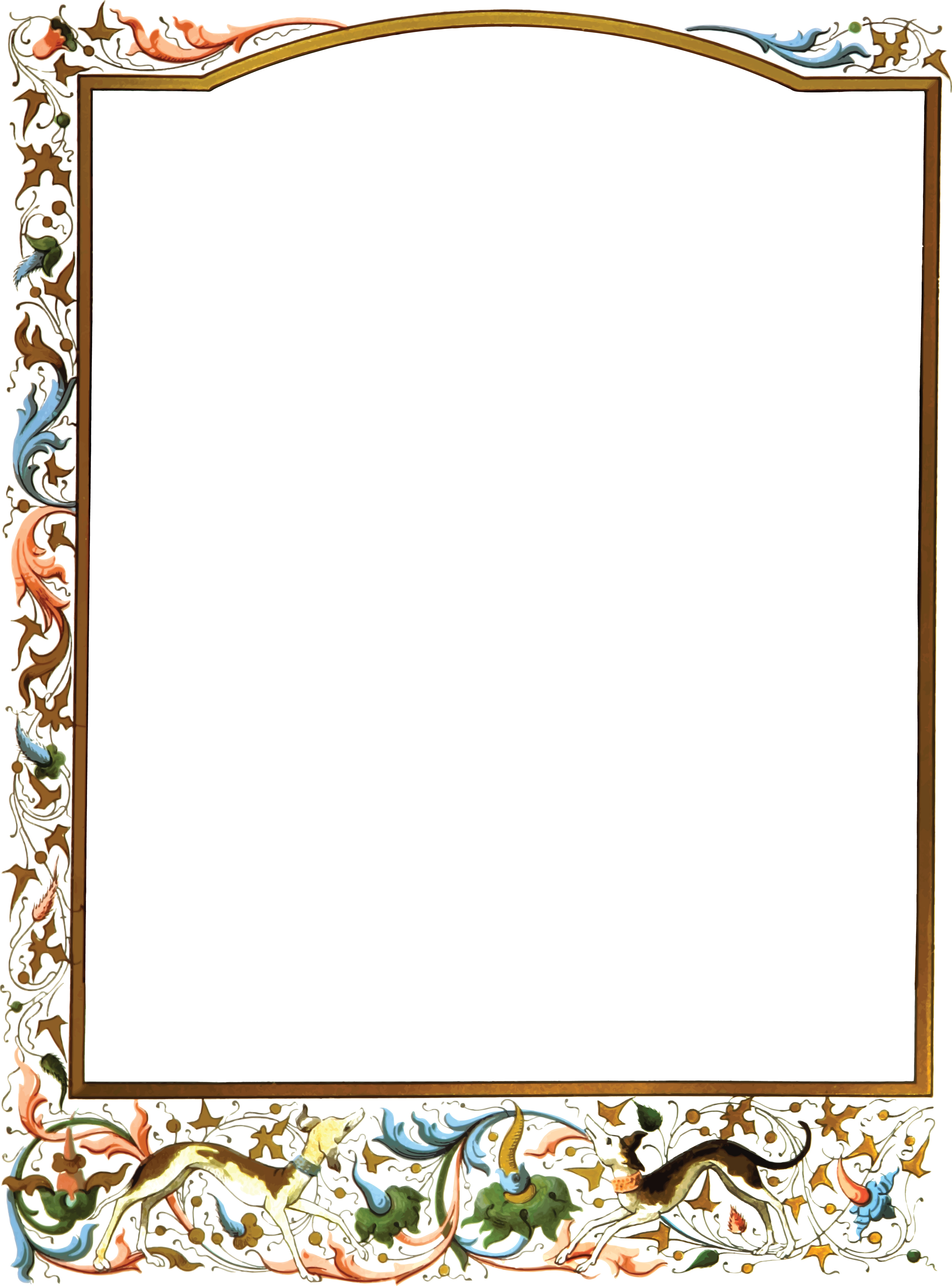 Free Clipart Of a vintage floral Decorative Border.