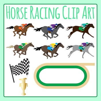 Horse Racing Derby Clip Art Set for Commercial Use.